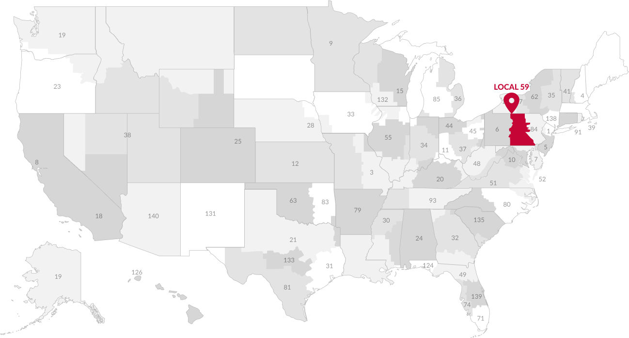 IUEC Local 59 Harrisburg, PA jurisdiction map